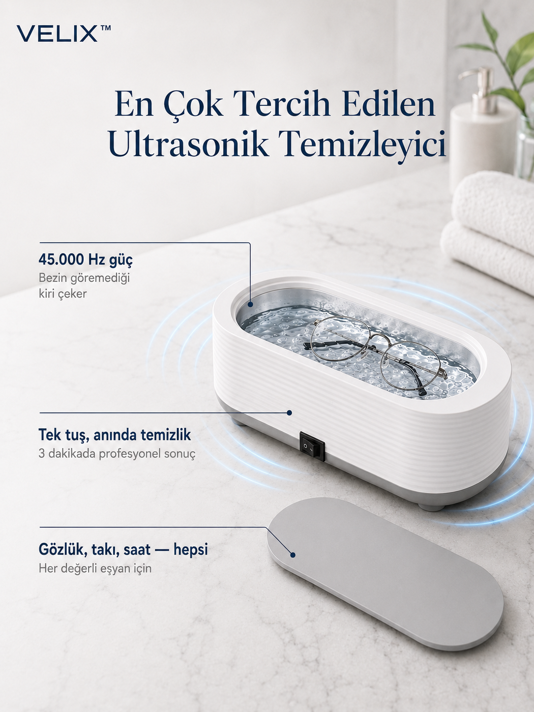 VELIX™ Ultrasonik Temizleme Cihazı (Pro Serisi)