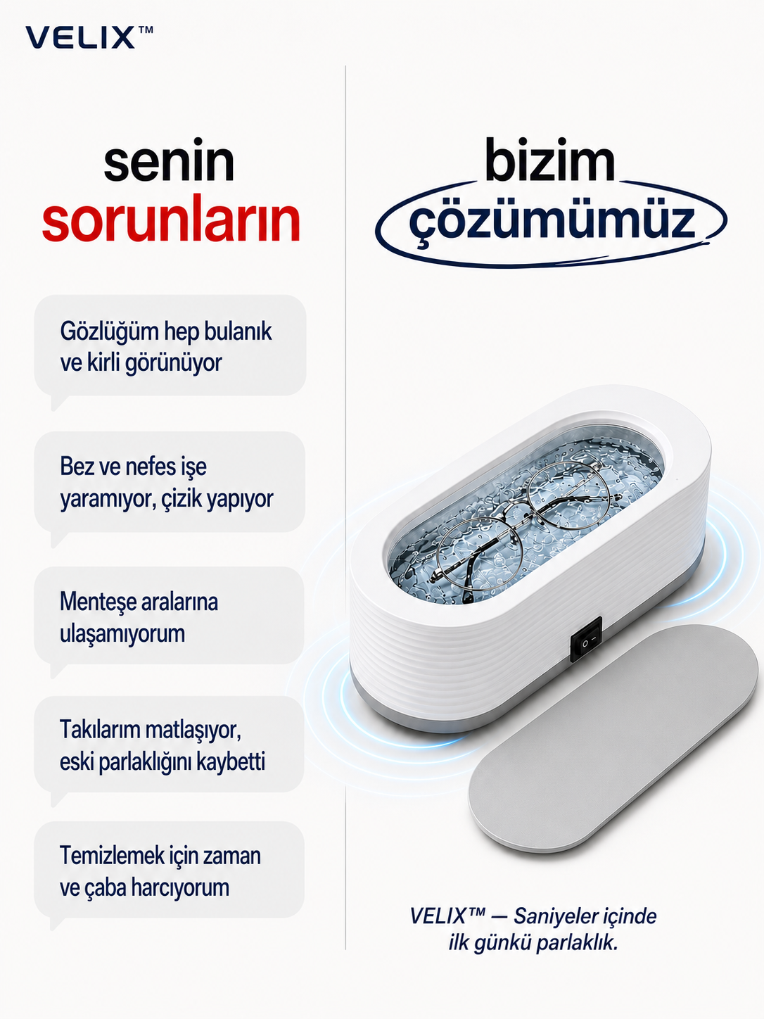 VELIX™ Ultrasonik Temizleme Cihazı (Pro Serisi)